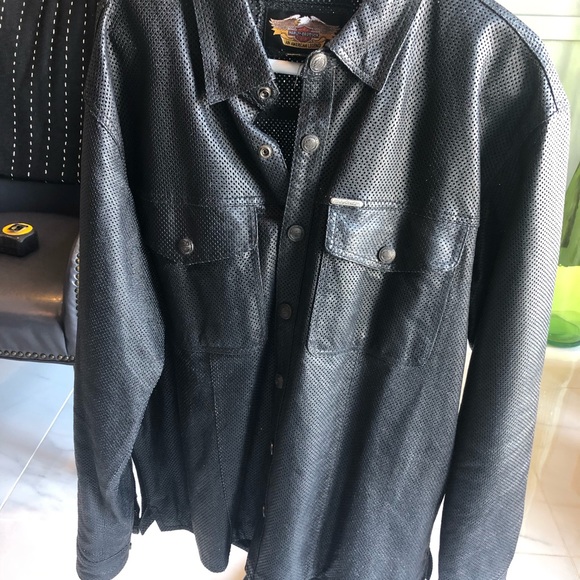 Harley Davidson leather shirt/jacket - Picture 2 of 3